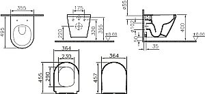 Унитаз Vitra INTEGRA ROUND 9856B003-7205 безободковый с инсталляцией, с крышкой микролифт купить в интернет-магазине Sanbest