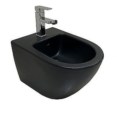 Биде подвесное CeramaLux N 2197-18 черное глянцевое купить в интернет-магазине Sanbest