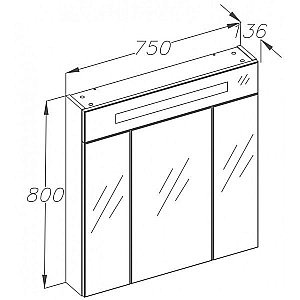 Зеркальный шкаф Опадирис Фреш 75 белый купить в интернет-магазине сантехники Sanbest