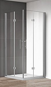 Душевой уголок Cezares Eco 78x88 ECO-O-ASH-2-80/90-C-Cr стекло прозрачное/профиль хром купить в интернет-магазине Sanbest