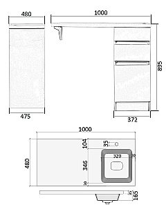 Тумба с раковиной Orange Sistema ST-40TUW 40 для ванной в интернет-магазине Sanbest