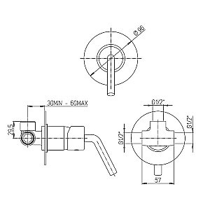 Смеситель для душа PAINI Pixel 81CR690NEW хром купить в интернет-магазине сантехники Sanbest