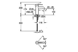 Смеситель для раковины Grohe Essence New 23590GN1 холодный рассвет матовый купить в интернет-магазине сантехники Sanbest