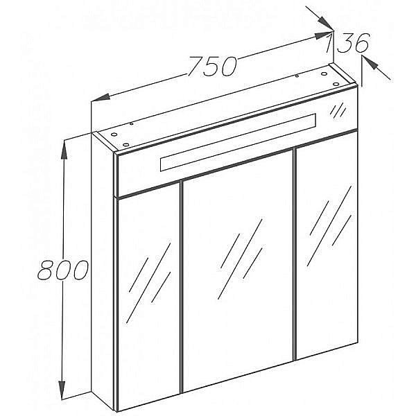 Зеркальный шкаф Опадирис Фреш 75 белый купить в интернет-магазине сантехники Sanbest