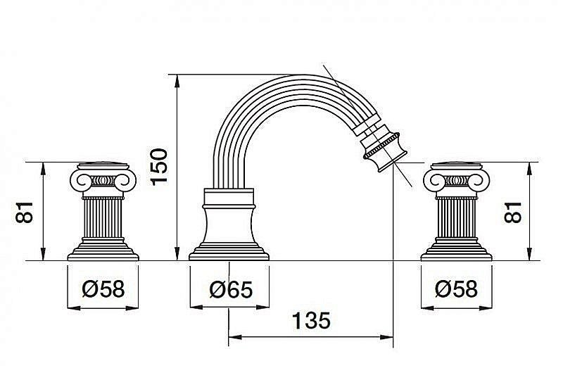 Смеситель для биде Cezares OLIMP-BBS2-03/24-Sw золото купить в интернет-магазине сантехники Sanbest