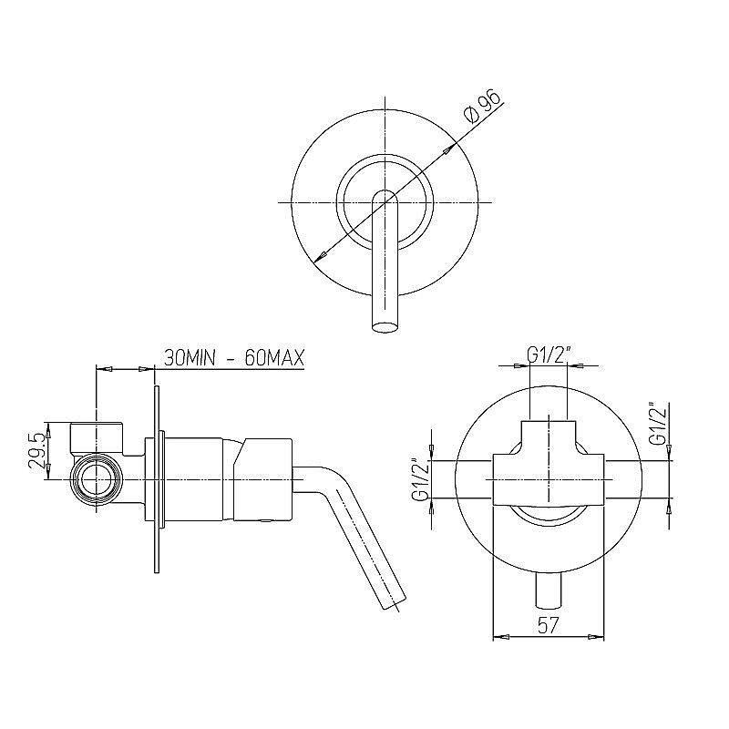 Смеситель для душа PAINI Pixel 81CR690NEW хром купить в интернет-магазине сантехники Sanbest