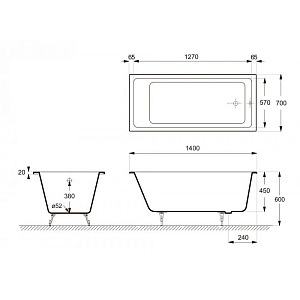 Ванна чугунная Delice Level Elite DLR230618 140х70 купить в интернет-магазине Sanbest