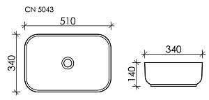 Раковина накладная Ceramica Nova Element 51 CN5043 купить в интернет-магазине Sanbest