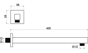 Держатель верхнего душа Aquatek AQ2177MB черный матовый купить в интернет-магазине сантехники Sanbest