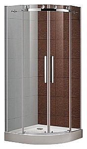 Душевой уголок Cezares Stylus-m 100x100 STYLUS-O-M-R-2-100-C-Cr стекло прозрачное/профиль хром купить в интернет-магазине Sanbest