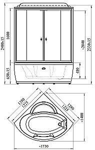 Душевой бокс Радомир Лаура 128х128 компл.2 стекло прозрачное купить в интернет-магазине Sanbest