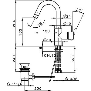Смеситель для раковины Cisal LESS NEW LN00047540 черный матовый купить в интернет-магазине сантехники Sanbest