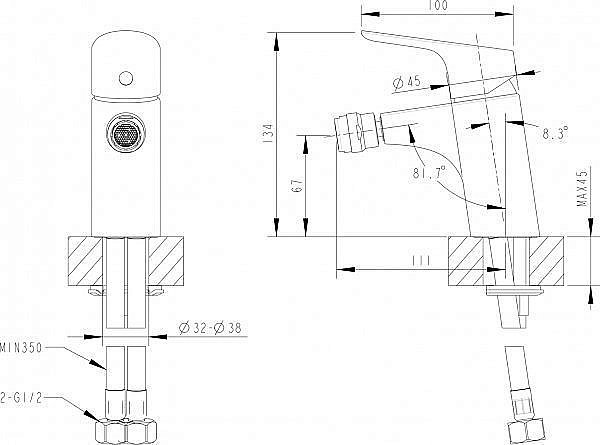 Смеситель для биде BRAVAT Drop F34898C купить в интернет-магазине сантехники Sanbest