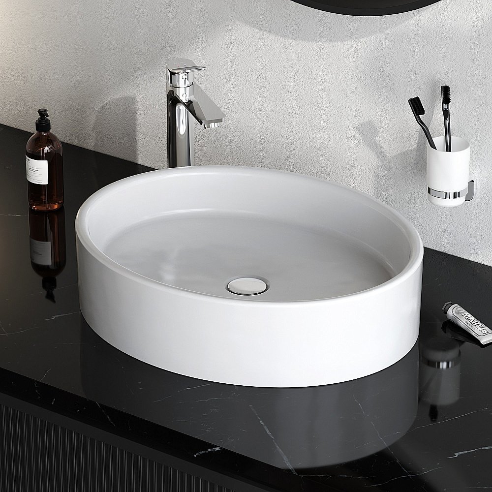 Раковина накладная AM.PM Func 55 M8FWCC20550WG белая купить в интернет-магазине Sanbest