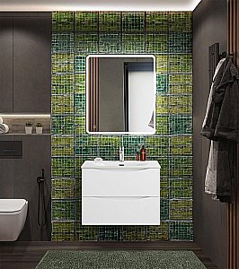 Тумба с раковиной BelBagno MARINO-CER-N-700-2C-SO-BO-P Bianco Opaco для ванной в интернет-магазине Sanbest