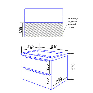 Тумба с раковиной Azario LOTOS 50/2 CS00094662 белая для ванной в интернет-магазине Sanbest