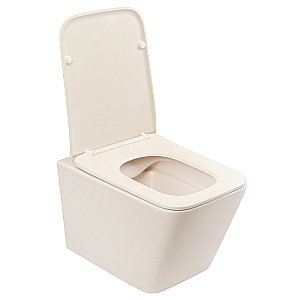 Унитаз подвесной Abber Rechteck AC1201MBE светло-бежевый матовый, безободковый, с крышкой микролифт купить в интернет-магазине Sanbest