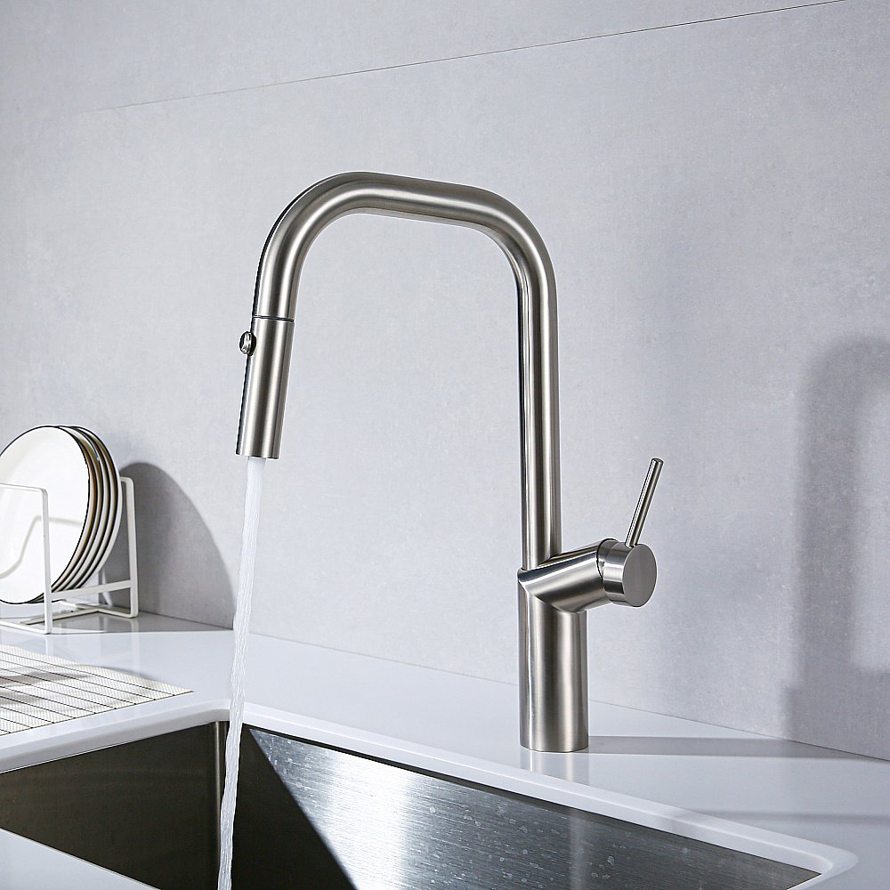 Смеситель для кухни Vincea VKF-107BN брашированный никель купить в интернет-магазине сантехники Sanbest