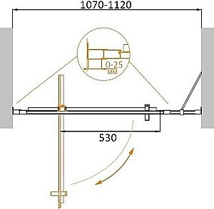 Душевая дверь Cezares MOLVENO BA-11-80+30 прозрачный 110x190 купить в интернет-магазине Sanbest