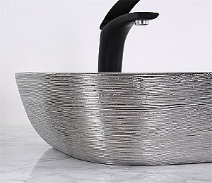 Раковина накладная Ceramalux NC  46 D1333H131 серебро, белая купить в интернет-магазине Sanbest