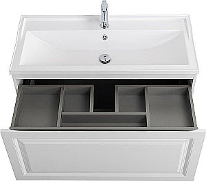Тумба с раковиной Cezares Giubileo-N 100 GIUBILEO-N-100-1C-SO-BL белая глянцевая для ванной в интернет-магазине Sanbest