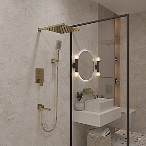 Душевая система Oliveeka D OL-939003-BG золото матовое купить в интернет-магазине сантехники Sanbest