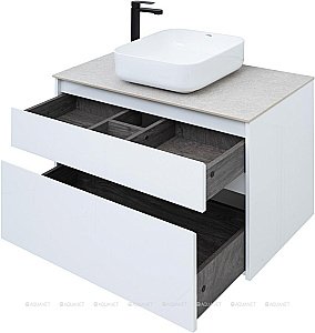 Тумба с раковиной Aquanet Nova Lite 90 белый (2 ящика) для ванной в интернет-магазине Sanbest