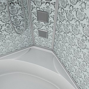 Душевая кабина Niagara Luxe 7744W 120х120 профиль серебро/стекло прозрачное купить в интернет-магазине Sanbest