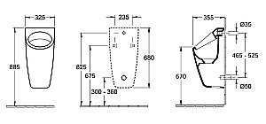 Писсуар Villeroy&Boch Architectura 55860501 альпийский белый купить в интернет-магазине Sanbest