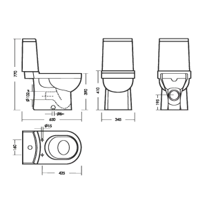 Унитаз-компакт Sanita luxe Next Slim NXTSLCC01150622 с бачком, с крышкой микролифт, белый купить в интернет-магазине Sanbest
