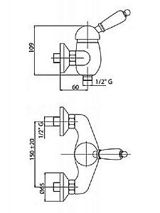 Cмеситель для душа Cezares VINTAGE-DM-01-Sw хром купить в интернет-магазине сантехники Sanbest
