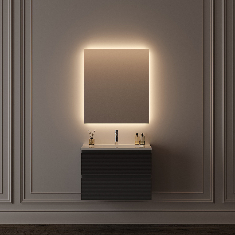 Зеркало с подсветкой Sancos Square 2.0 SQ2.700 70х80 в ванную от интернет-магазине сантехники Sanbest