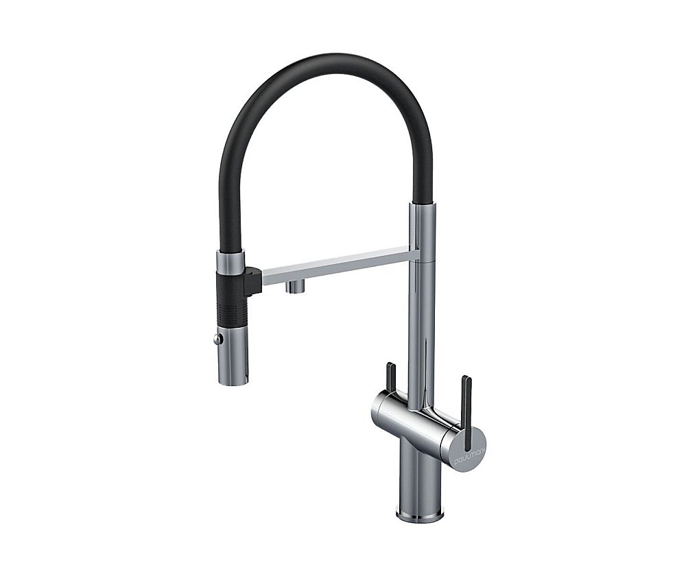 Смеситель для кухни Paulmark Gravity Gr213888-BS нержавеющая сталь купить в интернет-магазине сантехники Sanbest