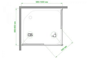 Душевой уголок Royal Bath RB9100HPD-C-CH 100х90 матовый купить в интернет-магазине Sanbest