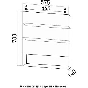 Зеркальный шкаф Mixline Сура 539801 60 купить в интернет-магазине сантехники Sanbest