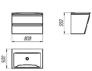 Мебель для ванной Valente Versante New 80 белая для ванной в интернет-магазине Sanbest