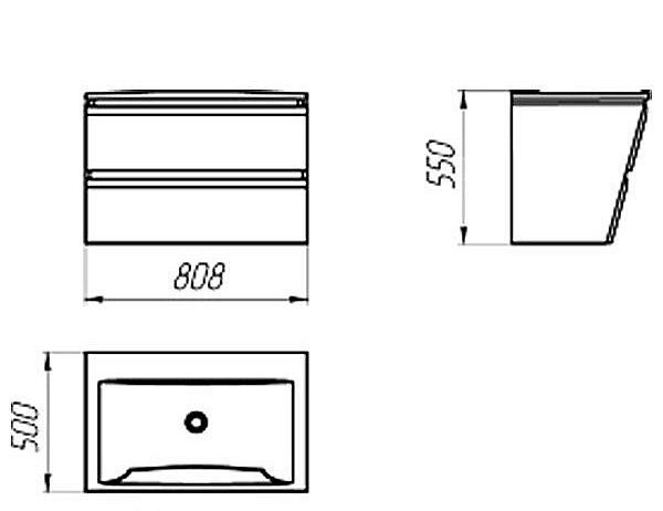 Мебель для ванной Valente Versante New 80 белая для ванной в интернет-магазине Sanbest