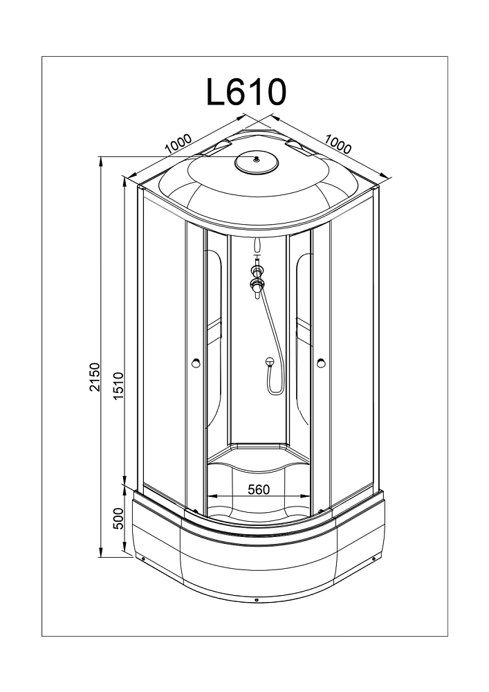 Душевая кабина Deto L 610 98790 100x100 купить в интернет-магазине Sanbest