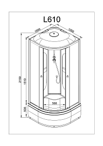 Душевая кабина Deto L 610 98790 100x100 купить в интернет-магазине Sanbest