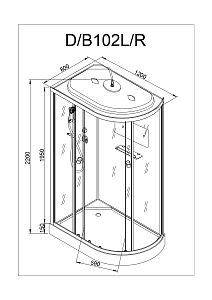 Душевая кабина Deto D102 120х80 купить в интернет-магазине Sanbest