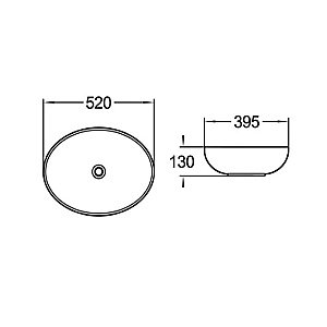 Раковина накладная Vincea 52 VBS-51552 белая купить в интернет-магазине Sanbest