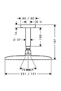Верхний душ Hansgrohe Raindance 27380000 купить в интернет-магазине сантехники Sanbest