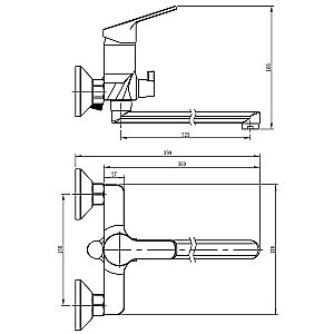 Смеситель для ванны Loranto TINA LR90362000 Хром купить в интернет-магазине сантехники Sanbest