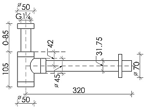 Сифон для раковины Ceramica Nova 70001BN никель брашированный купить в интернет-магазине сантехники Sanbest