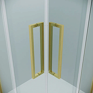 Душевой уголок Grossman Cosmo 100х100 300.K33.02.1010.32.00 стекло прозрачное/профиль золото брашированное купить в интернет-магазине Sanbest