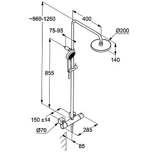 Душевая система Kludi Dive S 3S 6807939-00 черная матовая купить в интернет-магазине сантехники Sanbest