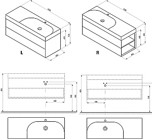 Тумба с раковиной Ravak SD LITE 120 X000001882/X000001894 зеленая для ванной в интернет-магазине Sanbest