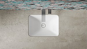 Раковина врезная снизу столешницы Salini MAREA 06 1802206M 55 из искусственного камня S-Stone, белая матовая купить в интернет-магазине Sanbest