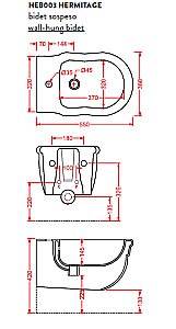 Биде подвесное ARTCERAM Hermitage HEB003 01 00 белое купить в интернет-магазине Sanbest