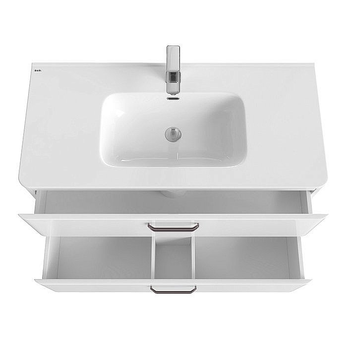 Тумба с раковиной Iddis Brick BRI10WFi95K 100 белая для ванной в интернет-магазине Sanbest